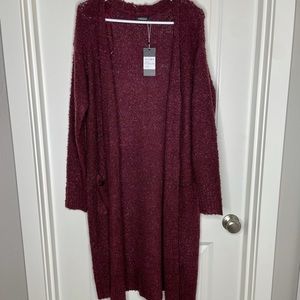 NWT Purple Fuzzy Open Cardigan